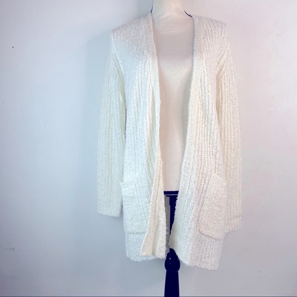 BB Dakota Ivory Chenille Open Front Cardigan NWOT Size M - Picture 3 of 9